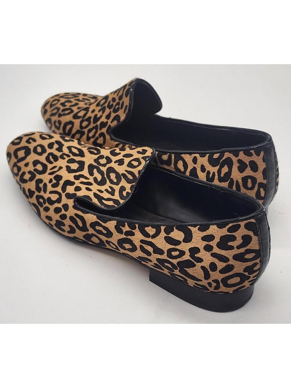 Donald Pliner LUXX Leopard Print Calf Hair Slip On Loafers Women’s 7 New